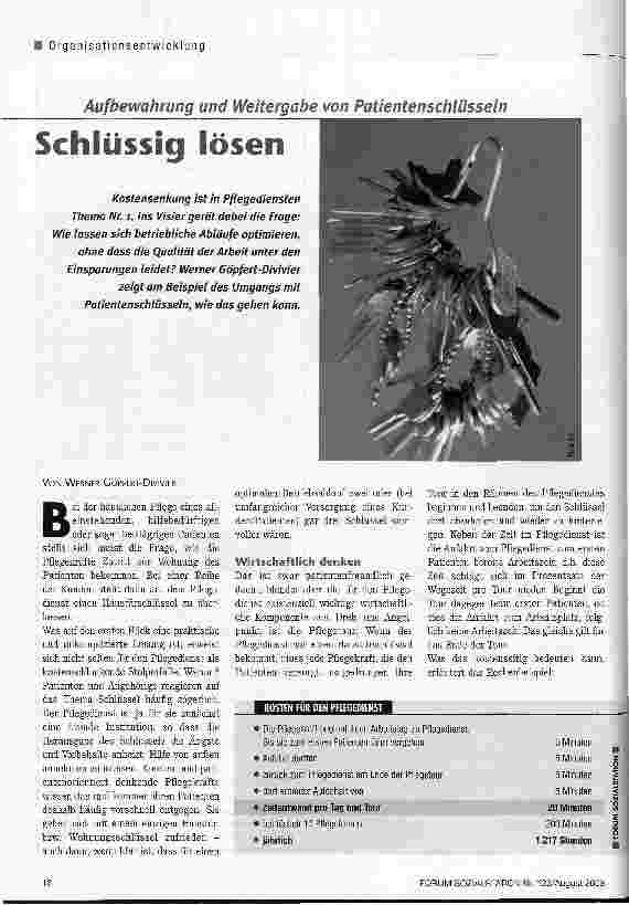 Vorschauseite 1: Schlüssig lösen Aufbewahrung und Weitergabe von Patientenschlüsseln