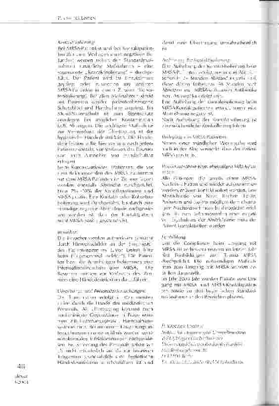 Vorschauseite 2: Umgang mit MRSA-positiven Patienten in der Intensivpflege