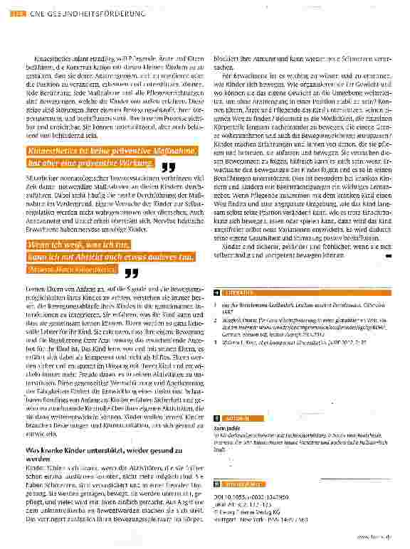 Vorschauseite 3: Prävention und Gesundheitsförderung durch Kinaesthetics?