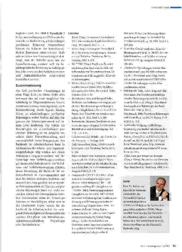Vorschauseite 6: Beurteilung arbeitsbedingter psychischer Belastungen durch Fachkräfte für Arbeitssicherheit