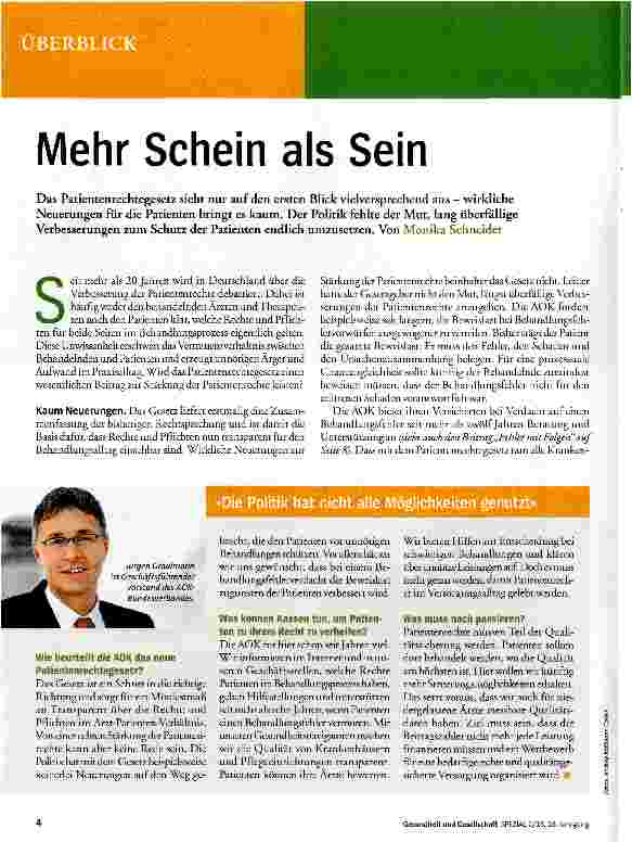 Vorschauseite 1: Mehr Schein als Sein