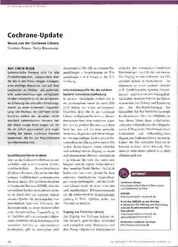 Vorschauseite 1: Cochrane-Update