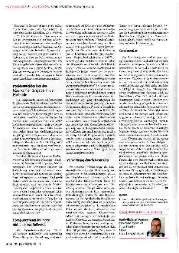 Vorschauseite 2: Medikamentengabe in der Pädiatrie: Fallstricke und Fehlerquellen aus Sicht von Pflegekräften