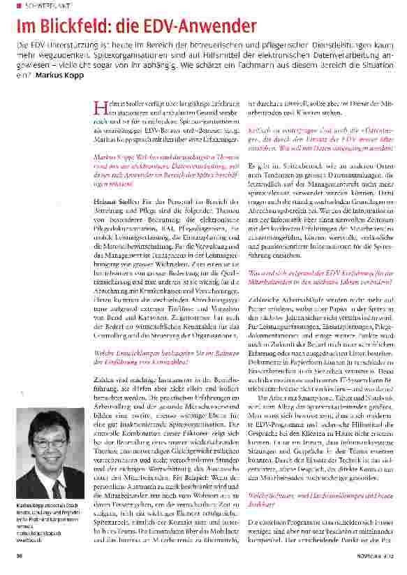 Vorschauseite 1: Im Blickfeld: die EDV-Anwender