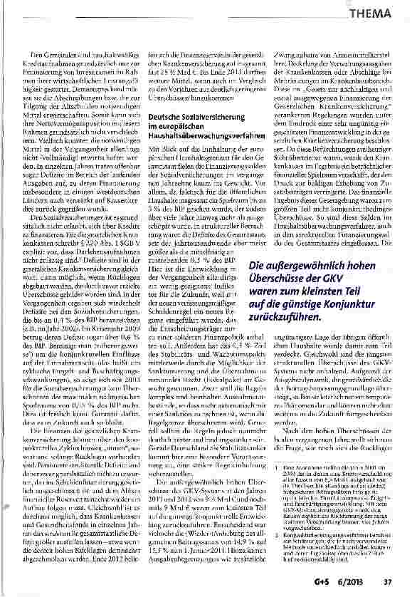 Vorschauseite 2: Der Einfluss der europäischen und nationalen Haushaltsregeln auf das deutsche Gesundheitswesen