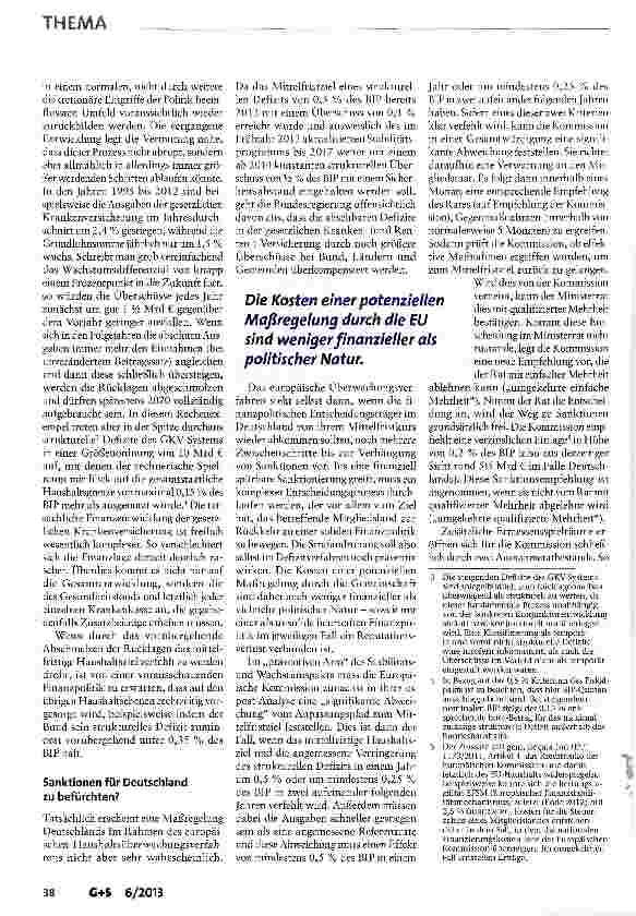 Vorschauseite 3: Der Einfluss der europäischen und nationalen Haushaltsregeln auf das deutsche Gesundheitswesen