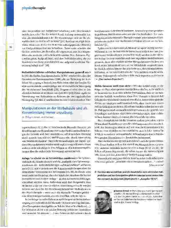 Vorschauseite 3: Dürfen Physiotherapeuten manipulieren?
