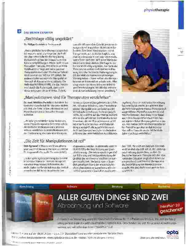 Vorschauseite 4: Dürfen Physiotherapeuten manipulieren?
