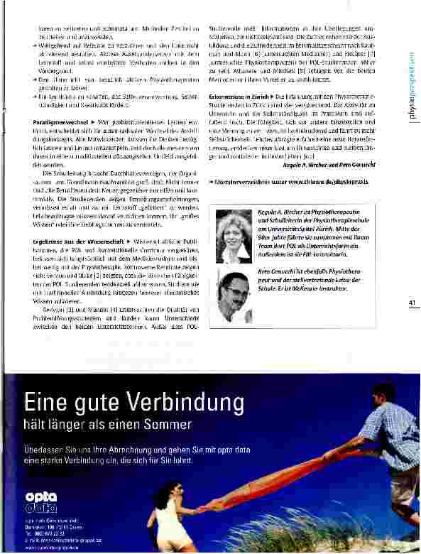 Vorschauseite 4: Problemorientiertes Lernen in der Physiotherapie Neue Wege zum selbstständigen Denken