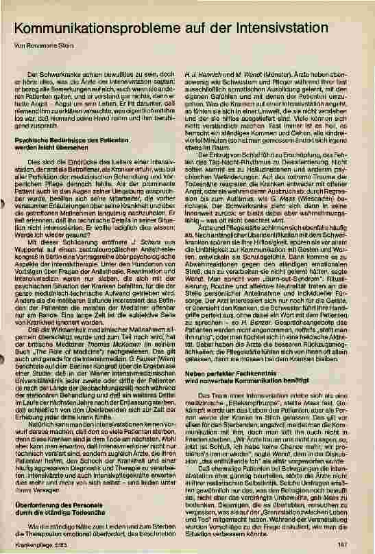Vorschauseite 1: Kommunikationsprobleme auf Intensivstationen