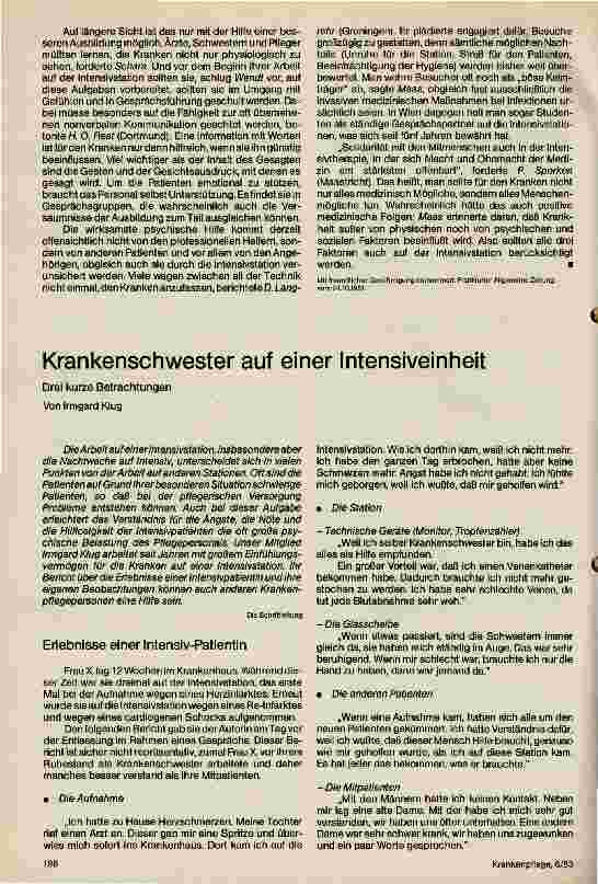Vorschauseite 2: Kommunikationsprobleme auf Intensivstationen