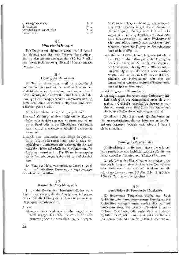 Vorschauseite 2: Verordnung über personelle Anforderungen für Heime (HeimPersV) vom 19. Juli 1993