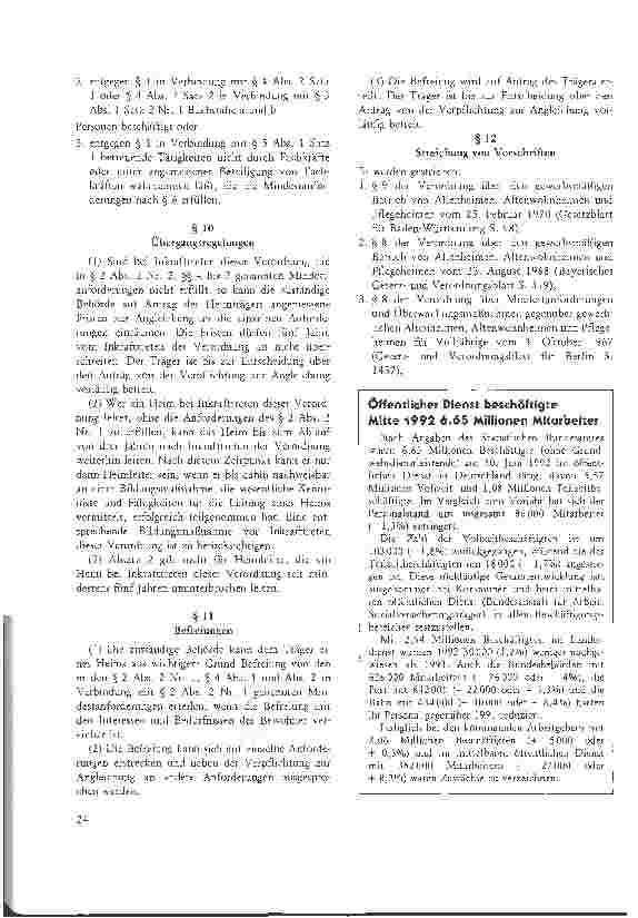 Vorschauseite 4: Verordnung über personelle Anforderungen für Heime (HeimPersV) vom 19. Juli 1993