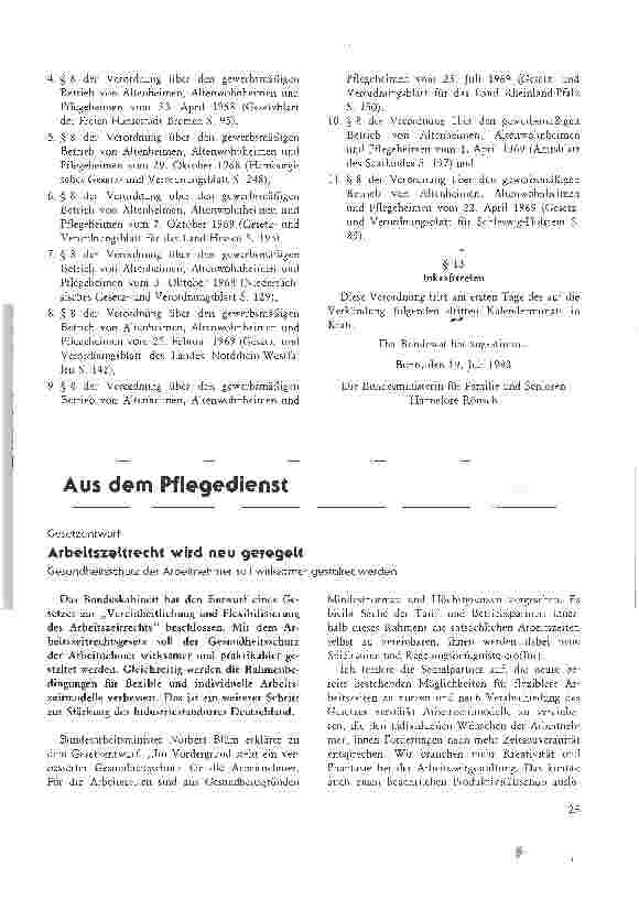 Vorschauseite 5: Verordnung über personelle Anforderungen für Heime (HeimPersV) vom 19. Juli 1993