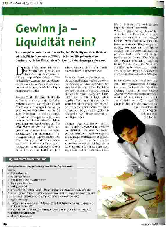 Vorschauseite 1: Gewinn ja - Liquidität nein?
