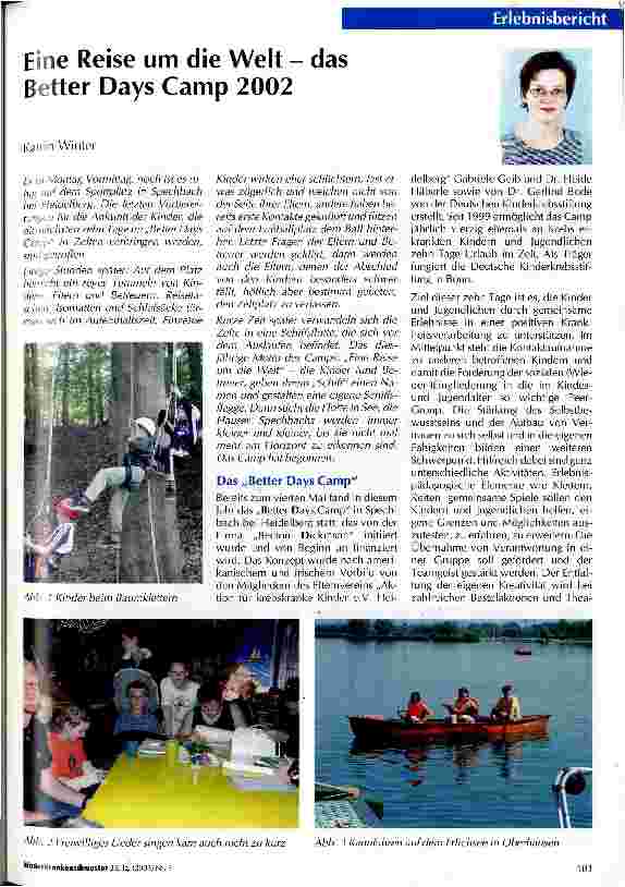 Vorschauseite 1: Eine Reise um die Welt - das Better Days Camp 2002