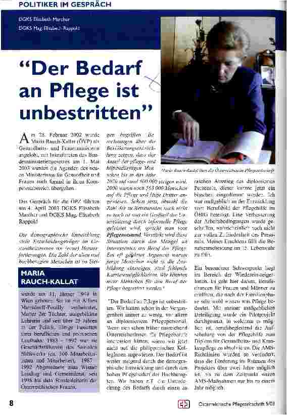 Vorschauseite 1: Der Bedarf an Pflege ist unbestritten