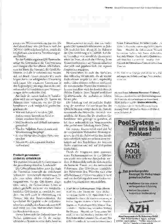 Vorschauseite 4: Selbstbestimmte Arbeit und funktionierende Organisation - Qualitätsmanagement für Geburtshäuser