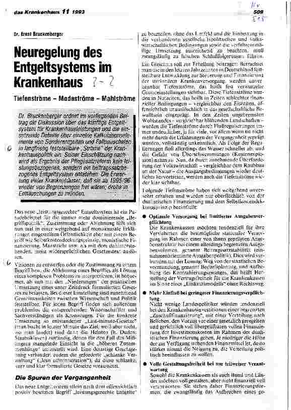 Vorschauseite 1: Neuregelung des Entgeltsystems im Krankenhaus Tiefenströme - Modeströme - Mahlströme