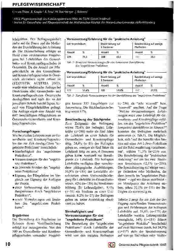 Vorschauseite 2: Sinnhaftigkeit bzw. Effektivität des angeleiteten Praktikums durch Lehrpersonen der Gesundheitsund Krankenpflege im Rahmen der Ausbildungen zum Gehobenen Dienst für Gesundheitsund…