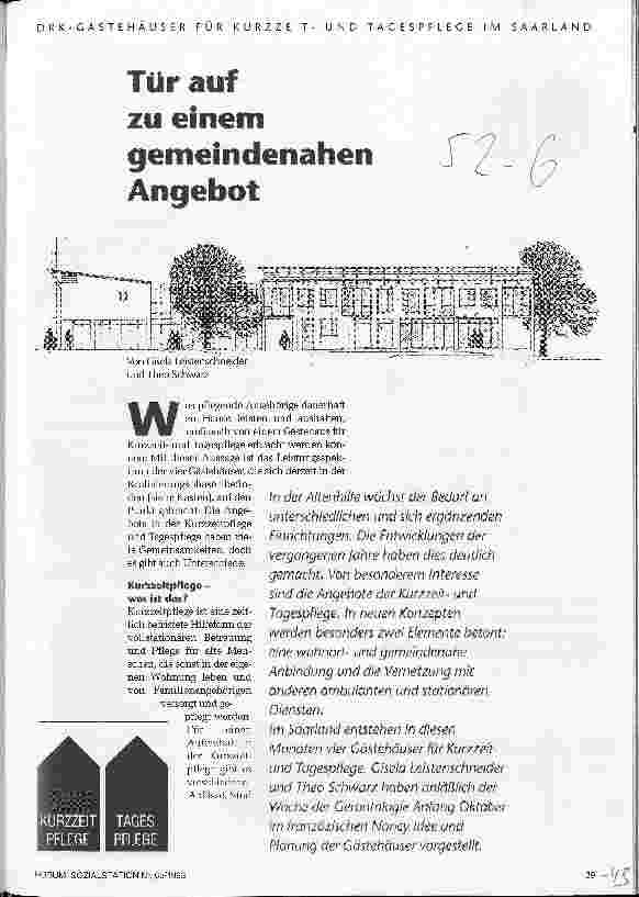 Vorschauseite 1: Tür auf zu einem gemeindenahen Angebot Kurzzeitpflege,Tagespflege
