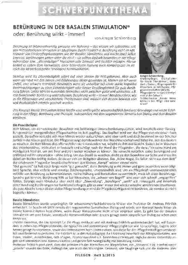 Vorschauseite 1: BERÜHRUNG IN DER BASALEN STIMULATION® oder: Berührung wirkt - immer!