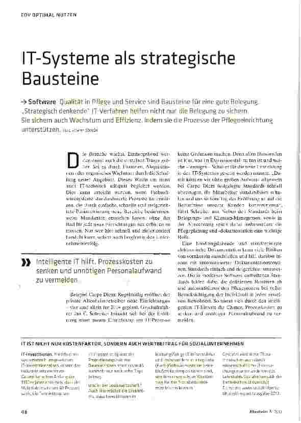 Vorschauseite 1: IT-Systeme als strategische Bausteine