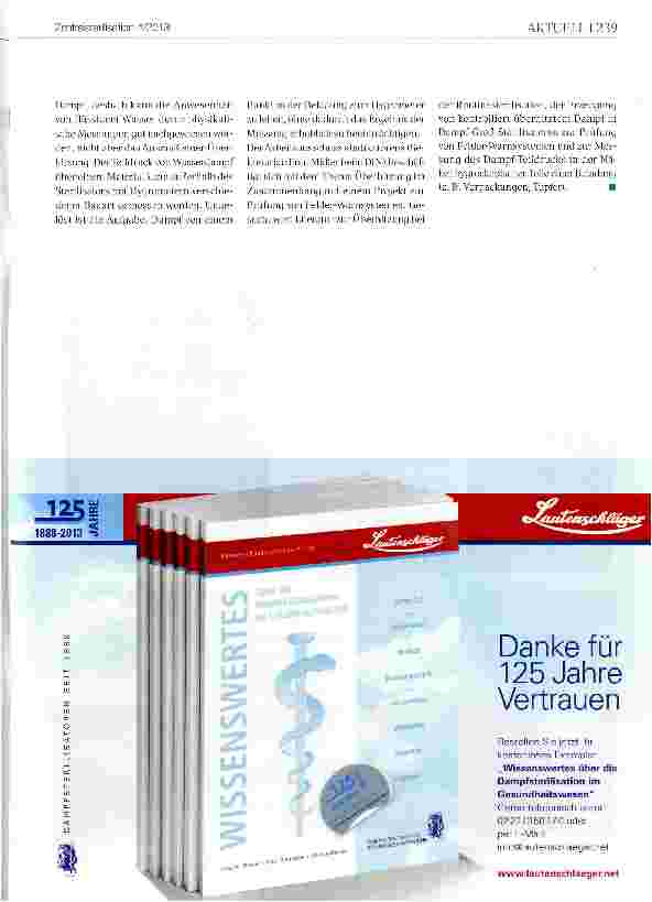 Vorschauseite 2: Überhitzung - ein Risiko für die Sterilisation?
