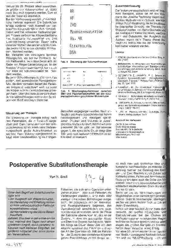 Vorschauseite 1: Postoperative Substitutionstherapie