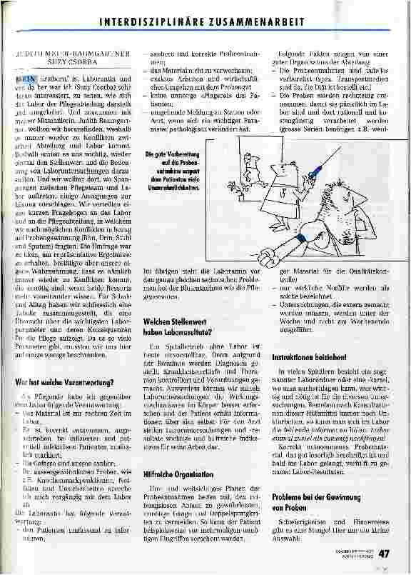 Vorschauseite 2: Laborwerte - auch für die Pflege wichtig Pflege und Labor: wie die beiden ineinander übergreifen - eine Diplomarbeit