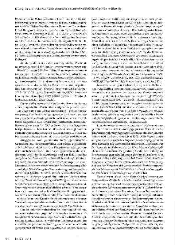 Vorschauseite 3: Fehler im Auswahlverfahren bei „fiktiver Nachzeichnung einer Beurteilung