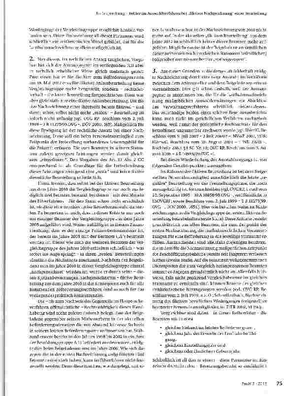 Vorschauseite 4: Fehler im Auswahlverfahren bei „fiktiver Nachzeichnung einer Beurteilung