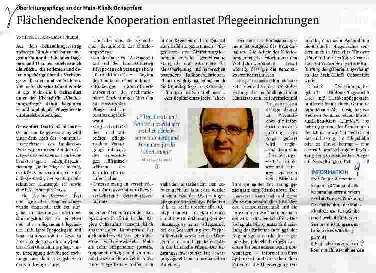 Vorschauseite 1: Flächendeckende Kooperation entlastet Pflegeeinrichtungen