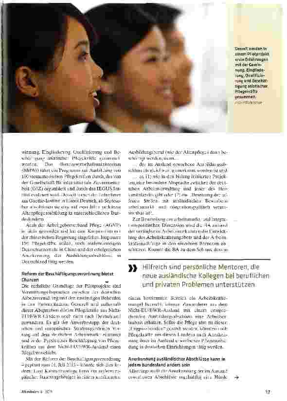 Vorschauseite 2: Pflegekräfte aus dem Ausland gewinnen