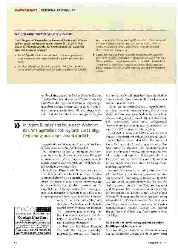 Vorschauseite 3: Pflegekräfte aus dem Ausland gewinnen