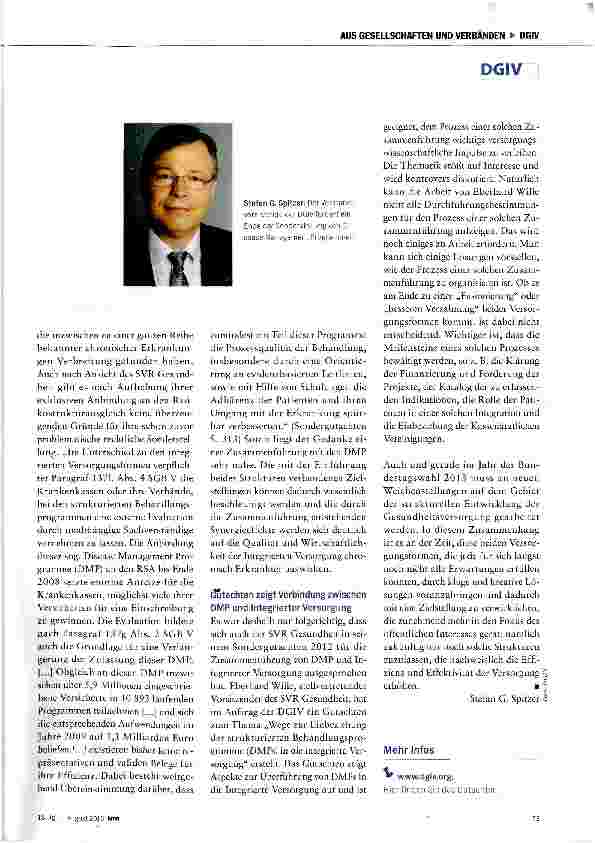 Vorschauseite 2: Disease-Management-Programme und Integrierte Versorgung zusammenführen