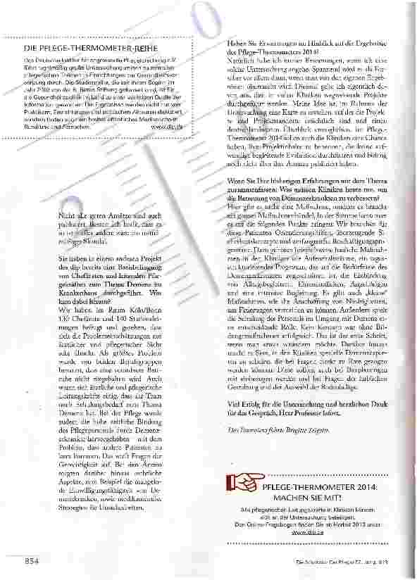 Vorschauseite 3: WIR BRAUCHEN GUTE PFLEGERISCHE KONZEPTE
