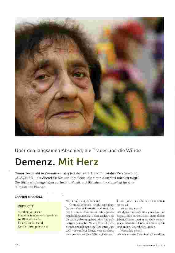 Vorschauseite 1: Demenz. Mit Herz