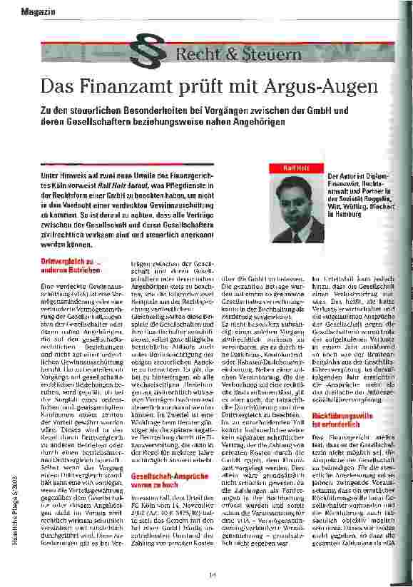 Vorschauseite 1: Das Finanzamt prüft mit Argus-Augen