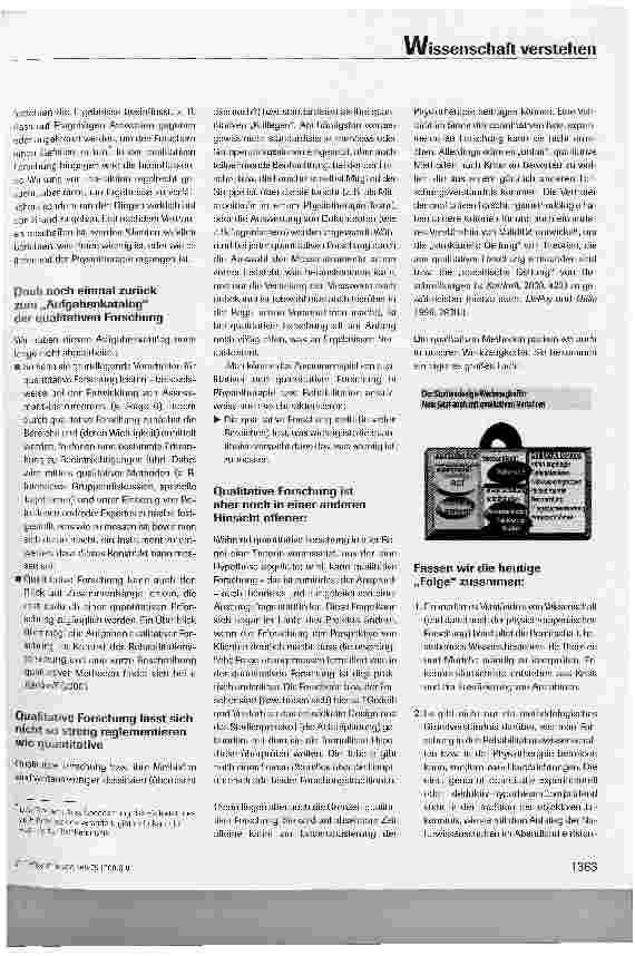 Vorschauseite 6: Folge 7: Einige grundsätzliche Überlegungen aus zwei ganz verschiedenen Richtungen: qualitative und quantitative Forschung