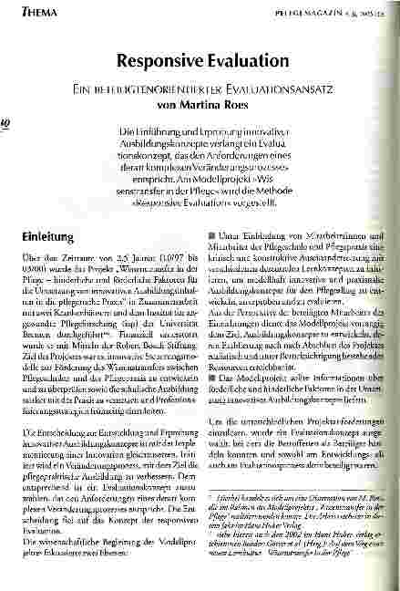 Vorschauseite 1: Responsive Evaluation Ein beteiligtenorientierter Evaluationsansatz
