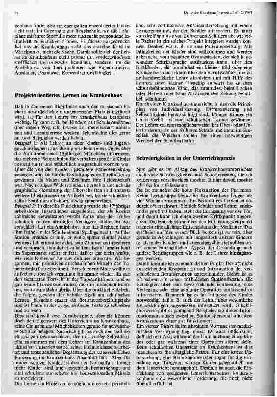 Vorschauseite 4: Unterricht zur schulischen Förderung kranker Kinder Die Kinderkrankenpflege