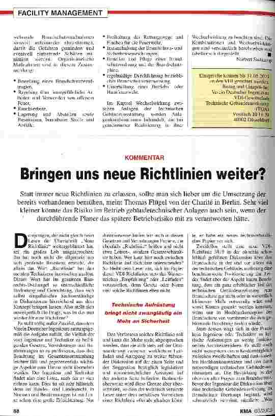 Vorschauseite 3: Brandschutz in der Gebäudetechnik Neue Richtlinie