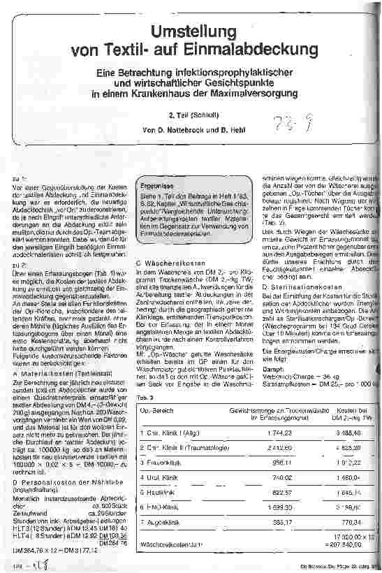 Vorschauseite 1: Umstelllung von Textilauf Einmalabdeckung