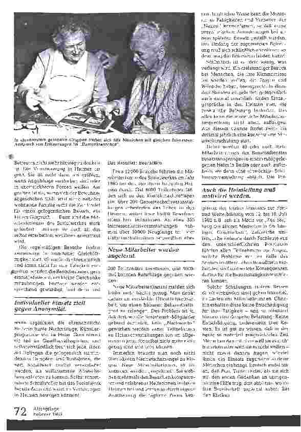 Vorschauseite 4: Eine Bürgerinitiative für Besuchsdienste