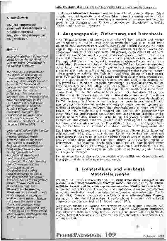 Vorschauseite 2: Ein empirisch begründetes Bildungsmodell zur Förderung der kommunikativen Kompetenz in der Pflege