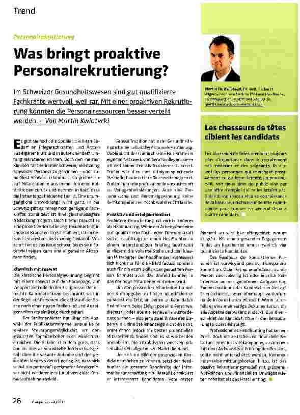 Vorschauseite 1: Was bringt proaktive Personalrekrutierung?