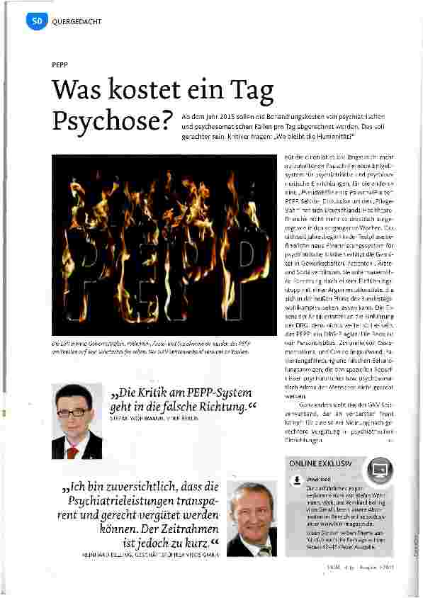 Vorschauseite 1: Was kostet ein Tag Psychose?