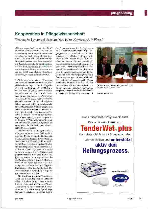 Vorschauseite 1: Kooperation in Pflegewissenschaft