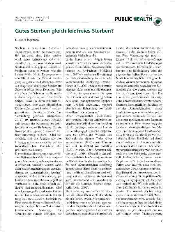 Vorschauseite 1: Gutes Sterben gleich leidfreies Sterben?